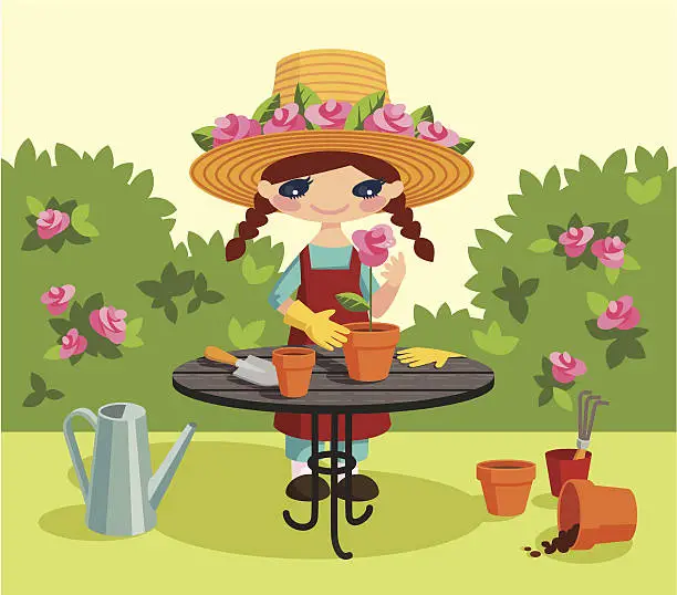 Vector illustration of Fair gardener.