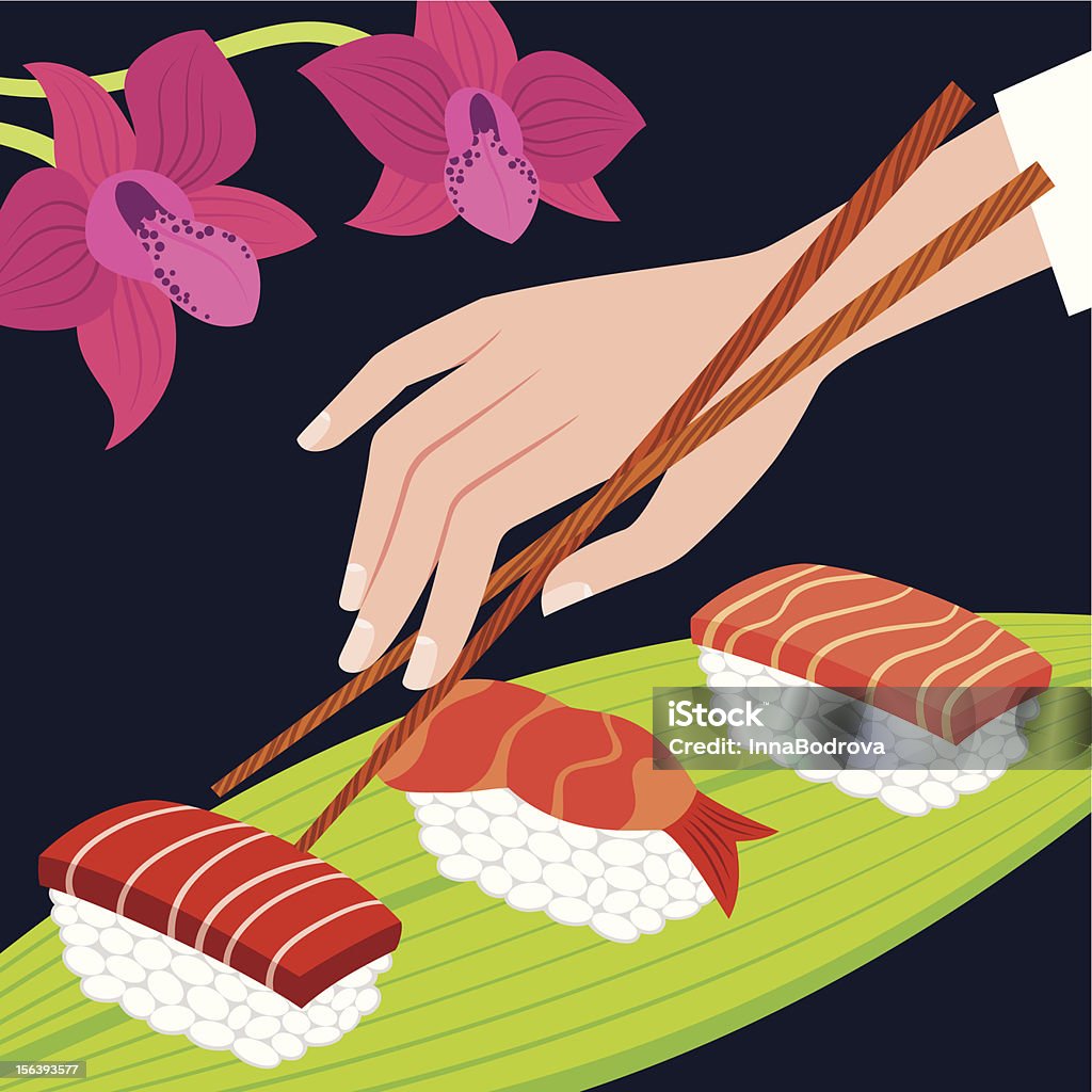 Sushi parti - arte vettoriale royalty-free di Alga marina