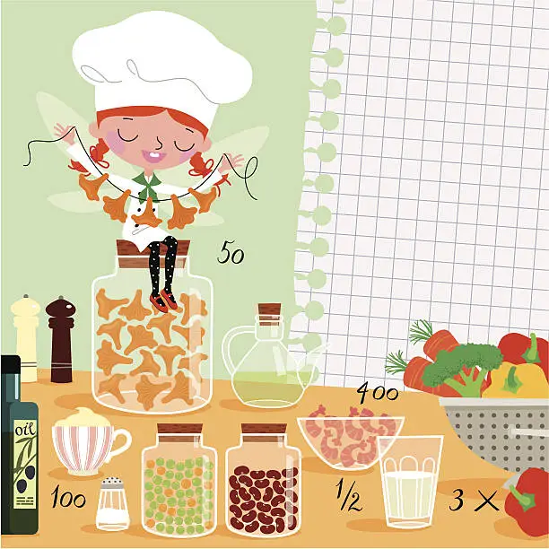 Vector illustration of Kitchen Fairy