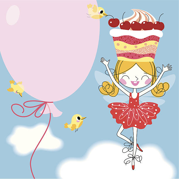ilustraciones, imágenes clip art, dibujos animados e iconos de stock de cumpleaños de hadas - vector birthday teenage girls little girls