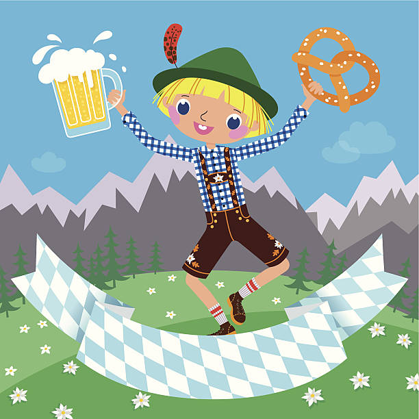 illustrations, cliparts, dessins animés et icônes de invitation à la fête de la bière pour l'octoberfest - leder hosen