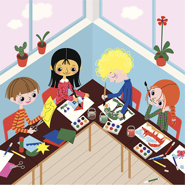 유아복 학교 수여받았습니다. - craft product teenager adolescence school stock illustrations