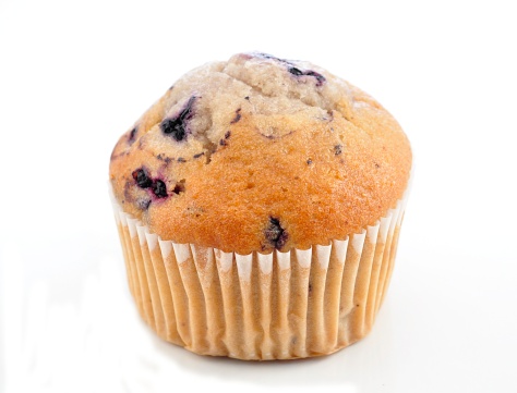 fresh Blueberry Muffin on a white background