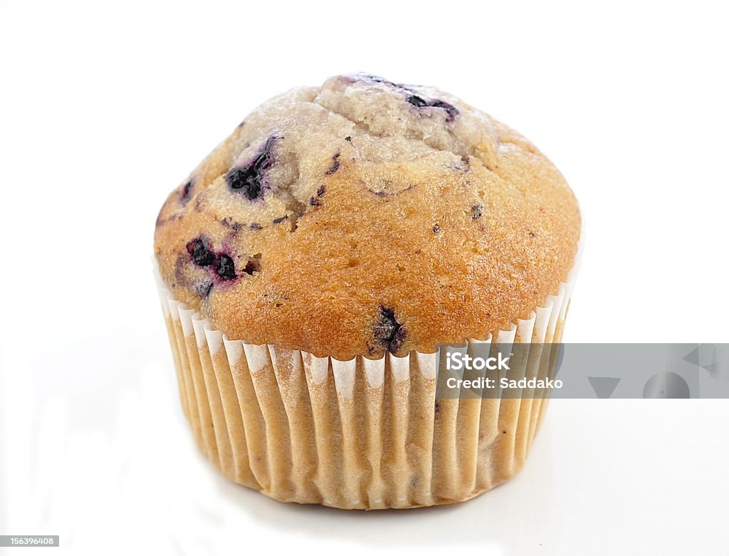 Close up of a blueberry muffin fresh Blueberry Muffin on a white background Blueberry Muffin Stock Photo