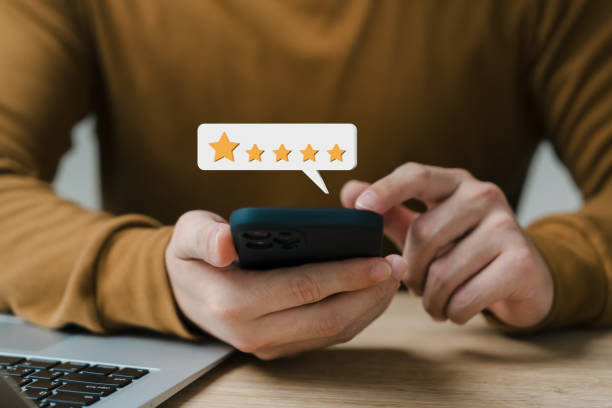 istock Customer Satisfaction Survey concept, 5-star satisfaction, service experience rating online application, customer evaluation product service quality, satisfaction feedback review, good quality most. 1563985438