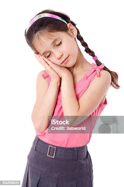 슬리핑 여자아이 잠자기에 대한 스톡 사진 및 기타 이미지 - 잠자기, 서 있기, 스튜디오 촬영