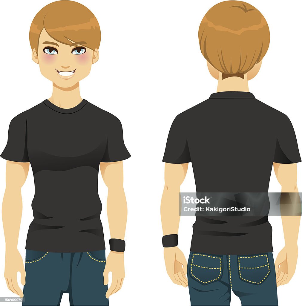 Bel homme, t-shirts - clipart vectoriel de A la mode libre de droits