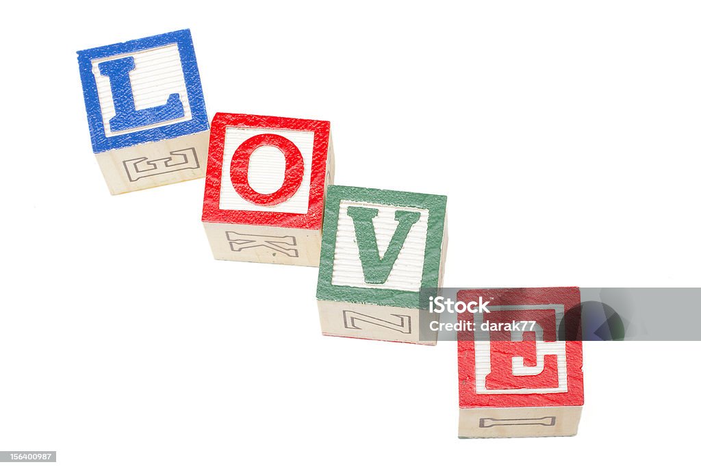 Love Blocks, isoliert auf weiss - Lizenzfrei Altertümlich Stock-Foto