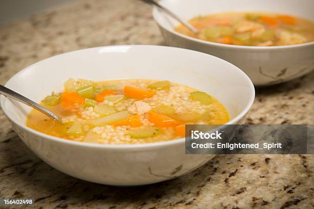 Chicken Pastina Soup With Vegetables Stock Photo - Download Image Now - Soup, Carrot Soup, Chicken - Bird