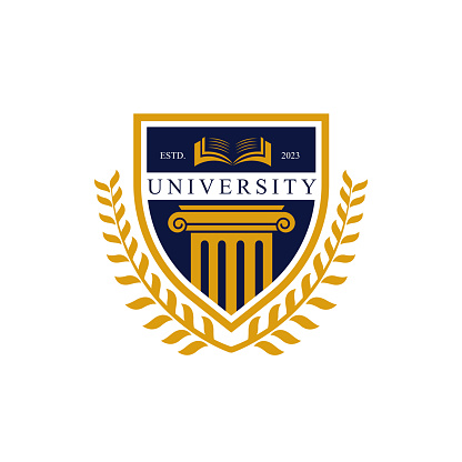 University college school badge design vector image. Education badge design. University high school emblem