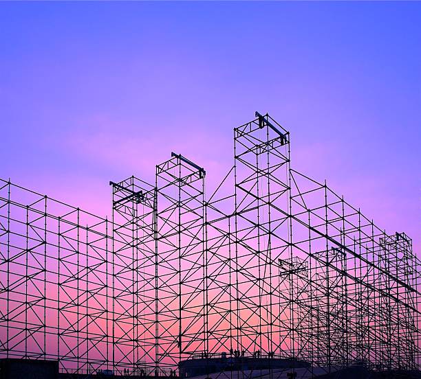 Grande Outdor fase de construção - fotografia de stock