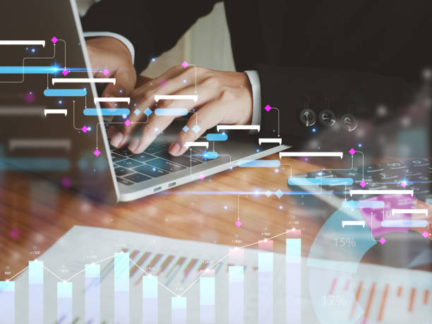 istock KPI Businessman analyzing business data on laptop with graph chart. 1564128937