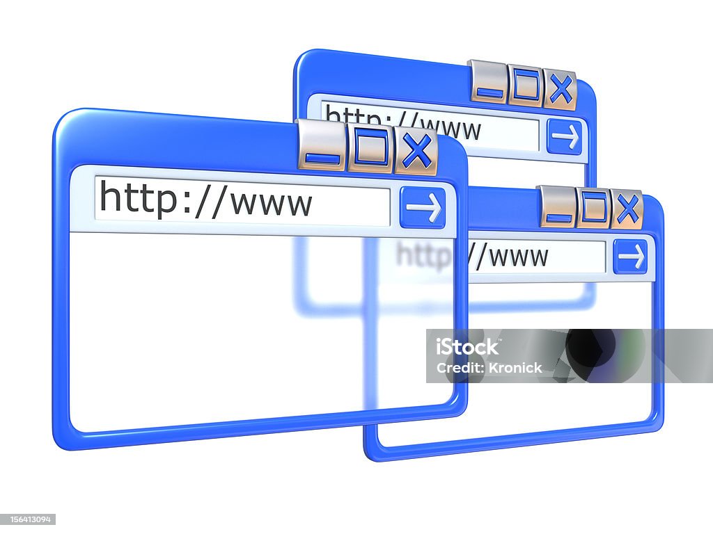 internet ventanas del navegador azul - Foto de stock de Tres objetos libre de derechos