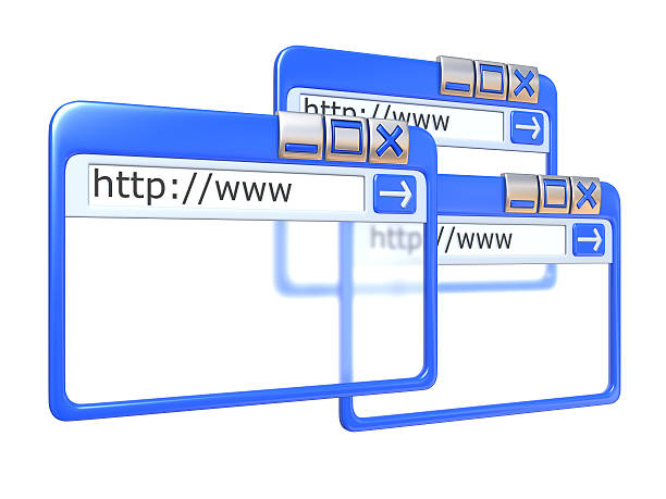 blue internet browser windows stock photo