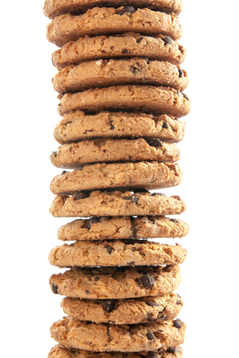Stack of cookies isolated on white