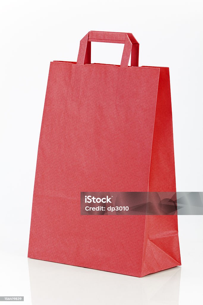 Rosso shopping bag. - Foto stock royalty-free di Bianco