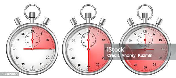 Stopwatches Set Isoliert Auf Weiss Mit Zeiträume Stockfoto und mehr Bilder von ClipArt - ClipArt, Einfachheit, Einzelner Gegenstand