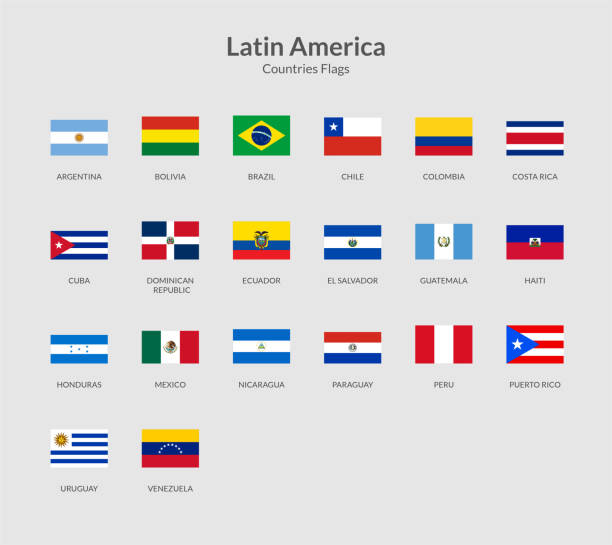 ilustrações, clipart, desenhos animados e ícones de países da américa latina ícone da bandeira do retângulo - panama map flag patriotism