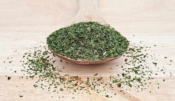 istock Chopped coriander cilantro leaf on wooden spoon 156421702