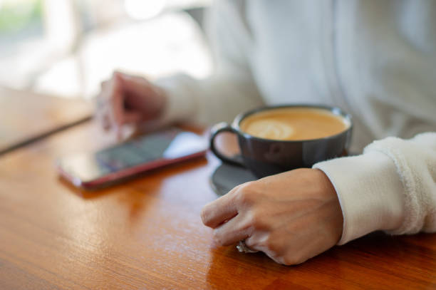 istock hot latte art coffee on wood table, relax time 1564221441
