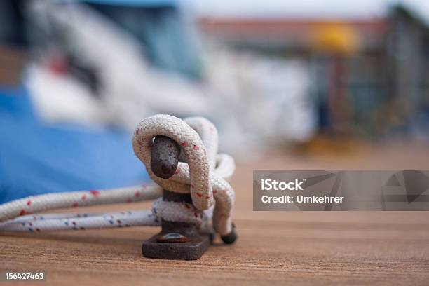 Ship Rope On Harbour Stock Photo - Download Image Now - Blue, Boat Deck, Close-up