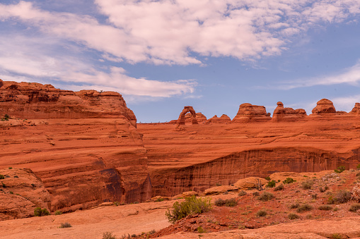 Arches National Park. Moab Utah. Double arches blue sky