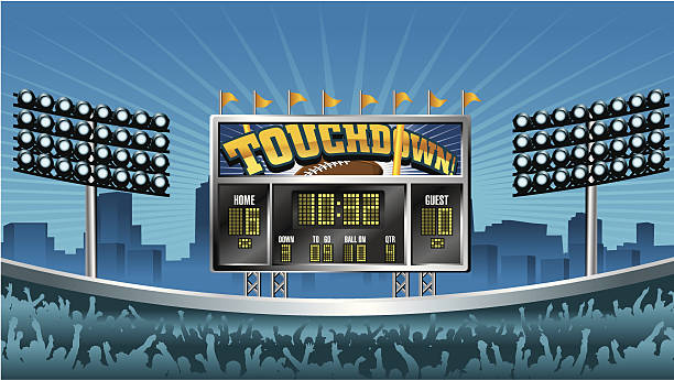 illustrazioni stock, clip art, cartoni animati e icone di tendenza di bacheca di football - tabellone segnapunti