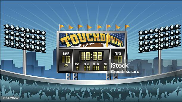Football Scoreboard Stock Illustration - Download Image Now - Scoreboard, American Football - Sport, Stadium