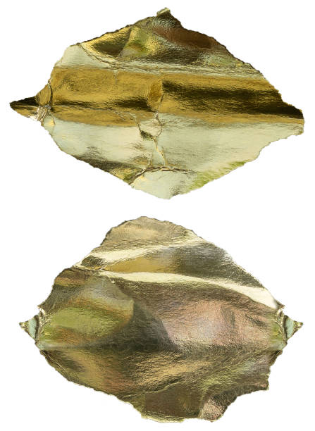 istock Set golden and rough paper texture. Reflection and uneven background, clipping path 1564315320