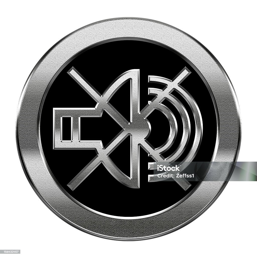 Oratore icona argento isolato su sfondo bianco. - Illustrazione stock royalty-free di Altoparlante - Hardware audio