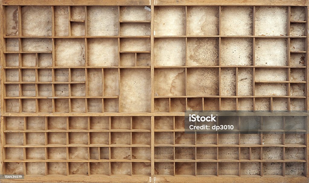 Caja de madera Vintage tipógrafo - Foto de stock de Letra de imprenta libre de derechos