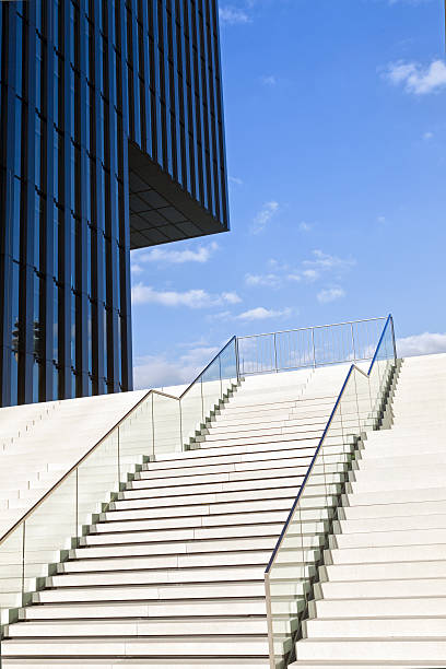 istock Stairway and modern bureau building 156436793