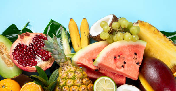 istock Assortment of exotic fruits. 1564380799