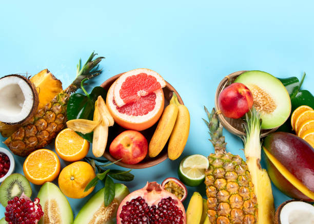istock Assortment of exotic fruits. 1564384539