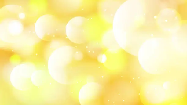 Vector illustration of Nature's Glowing Sunlight, Warm Yellow-Gold Bokeh Sky Background.