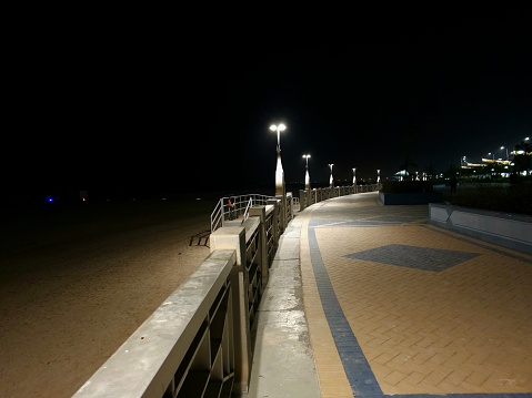 Beautiful View Street Lights at Beach Side Corniche
