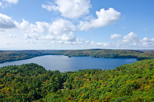 View of a lake from Dorset Tower, Ontario.