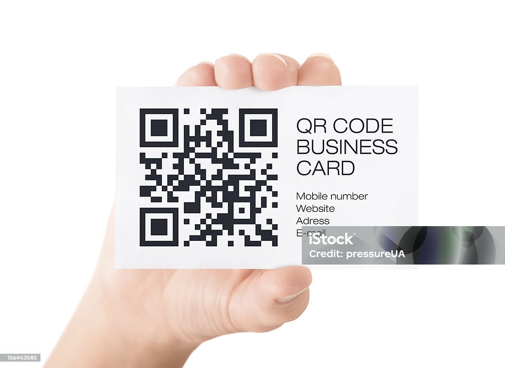 QR Code Visit Card Concept  Business Card Stock Photo