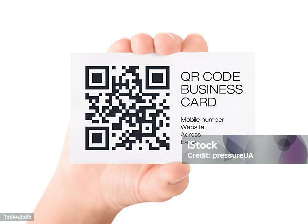 Qr Code Visit Card Concept Stock Photo - Download Image Now - Business Card, Internet, Bar Code