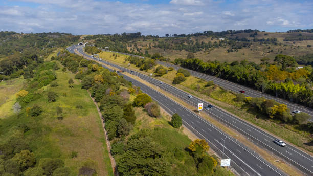 istock Aerial View of a Multiple Lane Motorway 1564457288