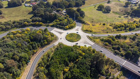 Roundabout on a motorway junction near Byron Bay, NSW, Australia