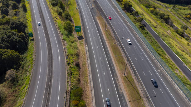 istock Aerial View of a Multiple Lane Motorway 1564457323