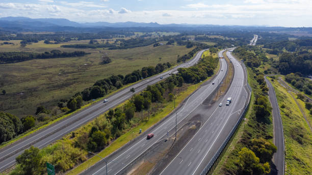 istock Aerial View of a Multiple Lane Motorway 1564457332
