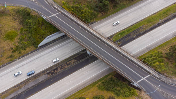 istock Aerial View of a Motorway Bridge 1564458941