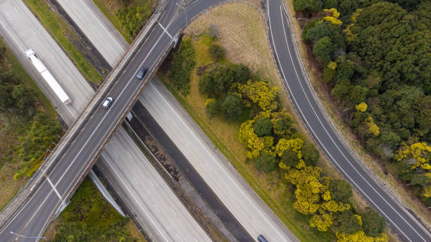 istock Aerial View of a Motorway Bridge 1564458957