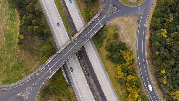 istock Aerial View of a Motorway Bridge 1564458993
