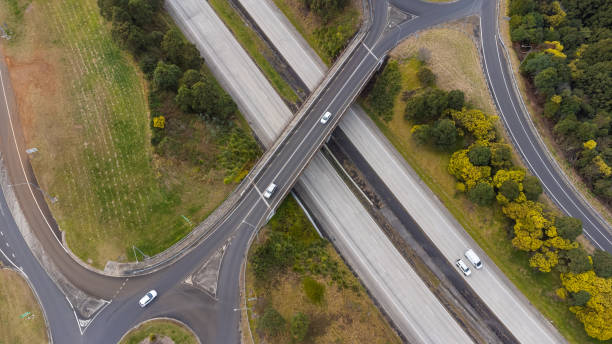 istock Aerial View of a Motorway Bridge 1564458994