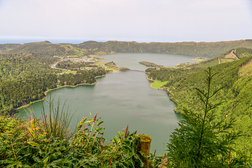 Lagoa Azul, Sete Cidades on Sao Miguel Island, Azores, Portugal