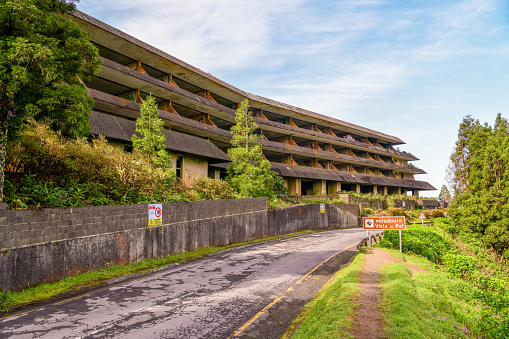 Abandoned hotel, Sete Cidades on Sao Miguel Island, Azores, Portugal