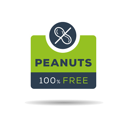 (Peanuts free) label sign, vector illustration.